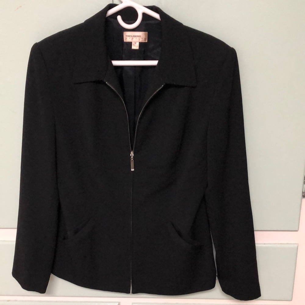 TROUSERS ETC NEW YORK BLACK ZIP UP BLAZER/Jacket size 8
